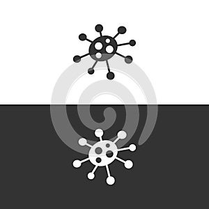 Bactery icon on a black and white background