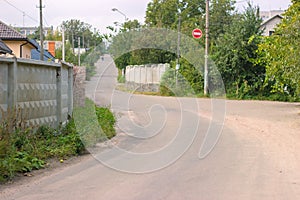 Bad asphalt road at rural