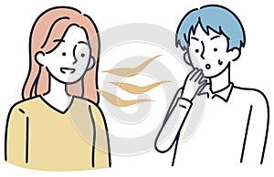 Bad Breath Female vector Illustration