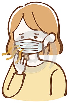 Bad breath woman illustration