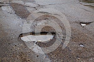 Bad bumpy road. Background with copy space for text