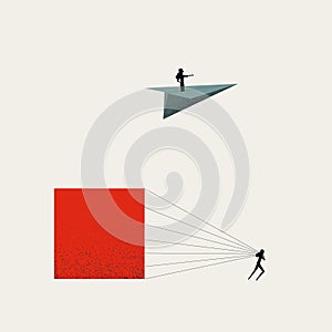 Bad business boss vector concept. Symbol of worker exploit, corporate culture. Minimal illustration.