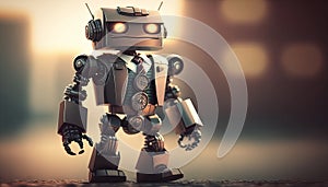 Bad businessman robot. Generative AI.