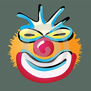 Bad Clown Face, Vector Mask