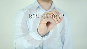 Bad Credit ? We Can Help !, Writing On Transparent Screen