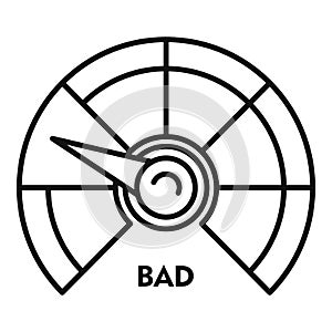 Bad credit score icon, outline style