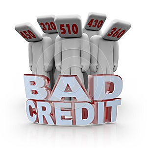 Bad Credit Scores - People with Number Heads photo