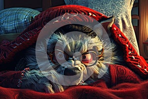 bad evil Wolf disguised as grandma hiding in bed Generative AI