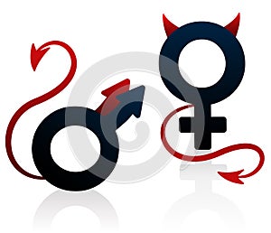 Bad Girl Bad Guy Devil Symbol