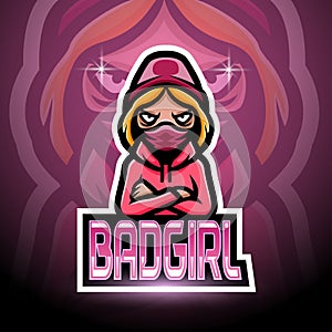 Bad girl esport logo mascot design