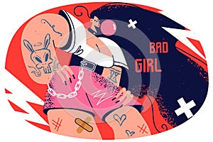 Bad girl with tattoos