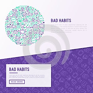 Bad habits concept in circle