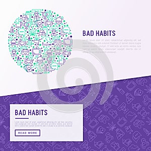 Bad habits concept in circle photo