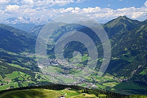 Bad Hofgastein village in valley