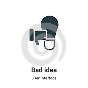 Bad idea vector icon on white background. Flat vector bad idea icon symbol sign from modern user interface collection for mobile