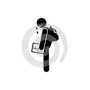 bad mark icon. Element of back to school icon for mobile concept and web apps. Glyph bad mark icon can be used for web and mobile