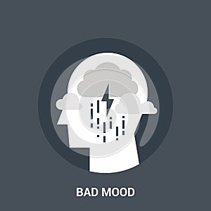 Bad mood icon concept