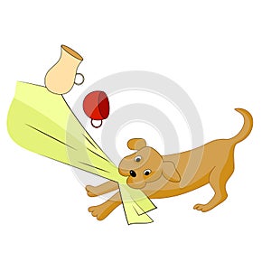 Bad puppy. Vector image.