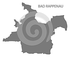 Bad Rappenau German city map grey illustration silhouette shape