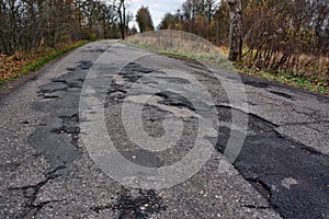 Bad road asphalt