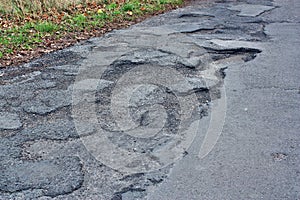 Bad road asphalt