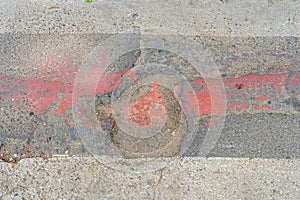 Bad road surface. Emergency condition of the road. Background, selective focus