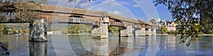 Bad Sackingen pedestrian bridge connecting Switzerland and Germany