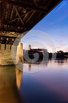 Bad Saeckingen with wooden bridge