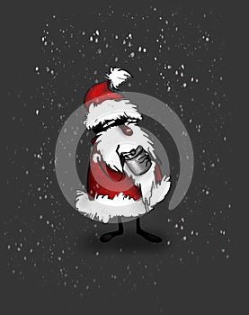 BAD SANTA ILLUSTRATION UNCIVIL ISOLATED CHRISTMAS THEME CHARACTER CRIME FUNNY DESIGN