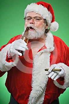 Bad Santa WIth A Martini And Cigar