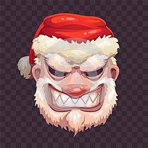 Bad Santa mask on transparent background.