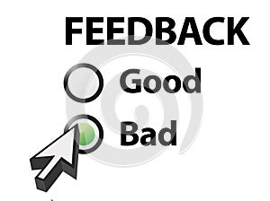 Bad selected on a feedback question