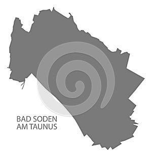 Bad Soden am Taunus German city map grey illustration silhouette shape