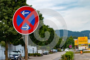 BAD SÃ„CKINGEN, GERMANY - JULY 21 2018: No parking traffic sign