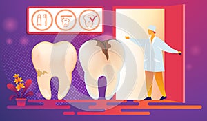 Bad Teeth with Caries Desease Come on Procedure.