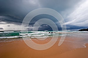 Bad weather on the beach