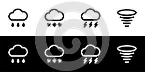 Bad weather icon set.