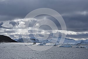 Bad weather in ilulissat ice fjord