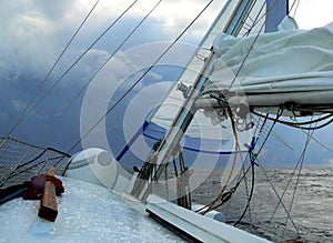 Bad weather sailing.