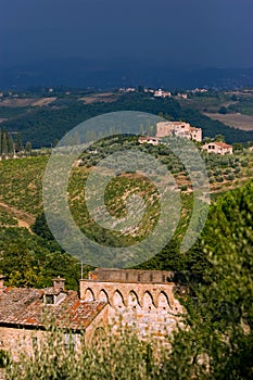 Bad wheater in the hills of toscane