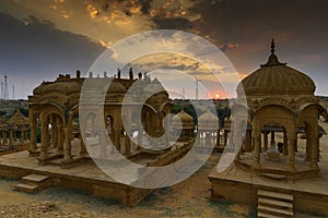 Bada Bagh or Barabagh,means Big Garden,is a garden complex in Jaisalmer, Rajasthan, India, for Royal cenotaphs of Maharajas or photo