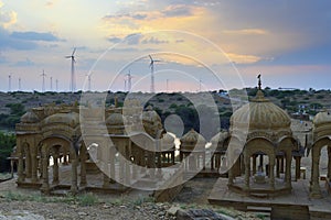 Bada Bagh or Barabagh, means Big Garden, garden complex in Jaisalmer, Rajasthan, India, for Royal cenotaphs of Maharajas or photo