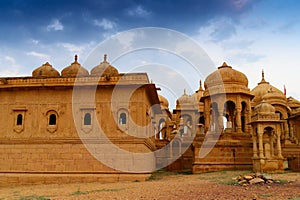 Bada Bagh or Barabagh, means Big Garden, is a garden complex in Jaisalmer, Rajasthan, India, for Royal cenotaphs, or chhatris, of