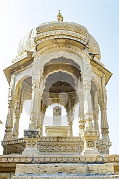 Bada Bagh Cenotaphs, Graves of the Maharajas in Jaisalmer, Rajastan, India photo