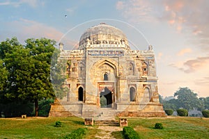 Bada Gumbad Complex at early morning in Lodi Garden Monuments