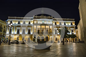 Badajoz City Hall at nicht, Spain