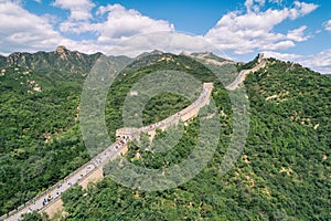 Badaling Great Wall of China aerial drone view