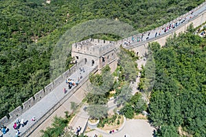 Badaling Great Wall of China aerial drone view