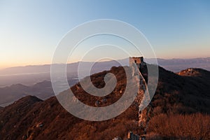 Badaling Great Wall in sunset