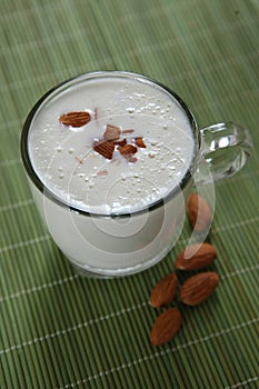 badam payasam. badam kheer. almonds rice pudding. photo
